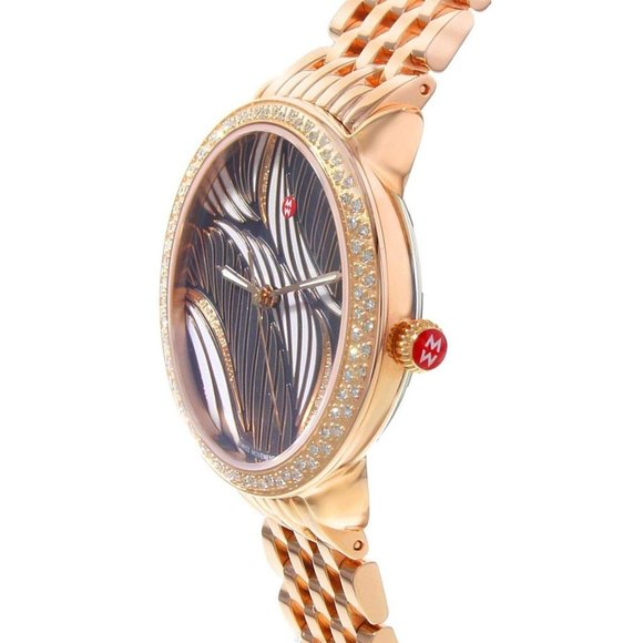 MICHELE Serein Willow Diamond 18k Rose Gold Watch - Picture 2 of 3